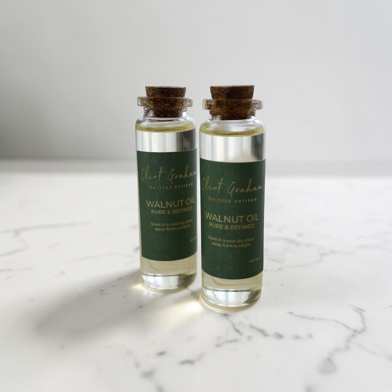 Pure food-safe walnut oil 15ml for wood finishing, kitchen tools