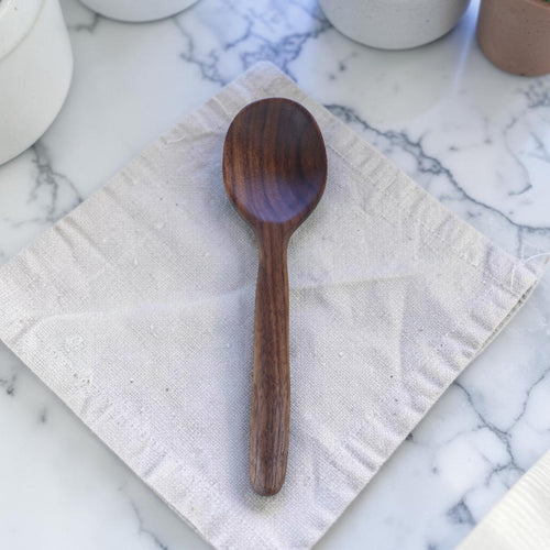 L-Imgharfa, walnut wood spoon 22cm, food-safe walnut oil finish, by Clint Graham Maltese Artisan